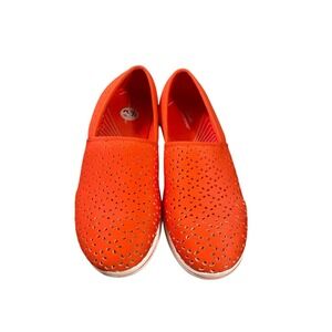 Clarks New Cloud Steppers Breeze Step Bright Coral Canvas Loafers 9.5M Washable